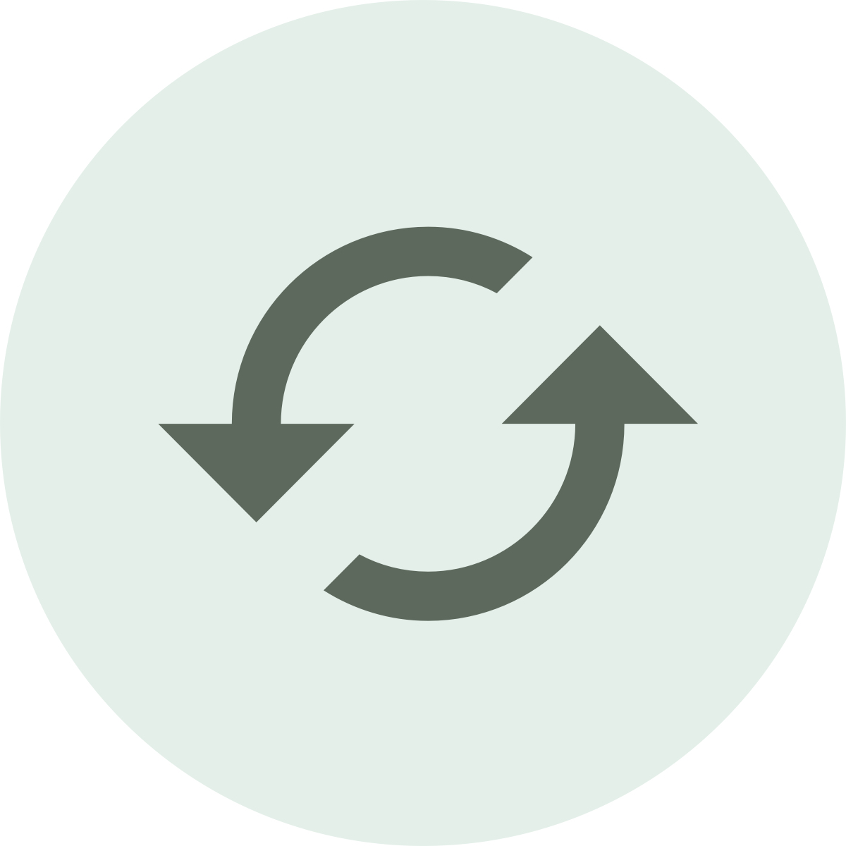Two arrows in a circle to symbolize sustainability.