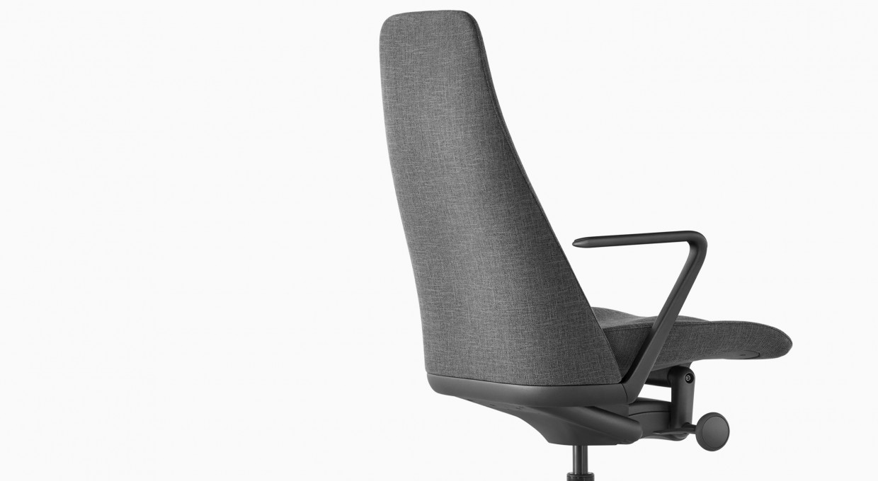 Black fabric Taper executive chair, viewed from a 45-degree angle.